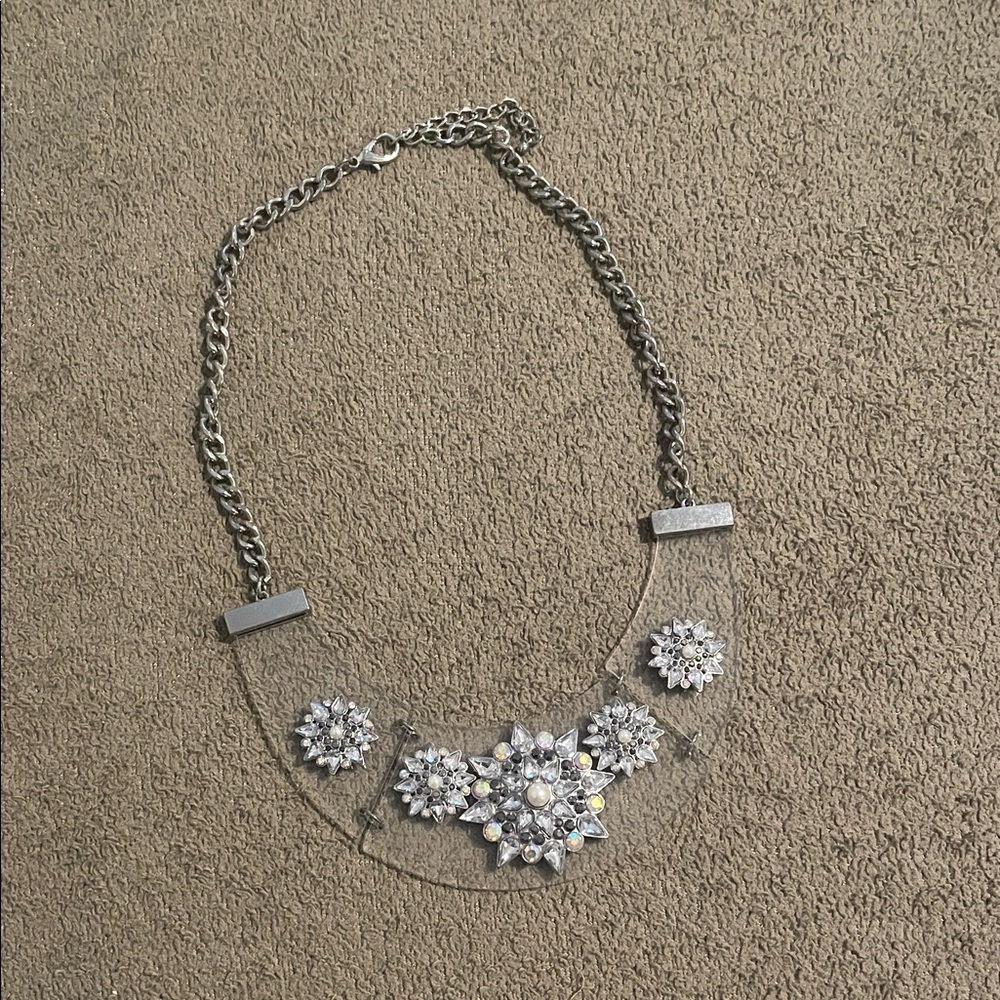 Statement Silver sparkle Necklace